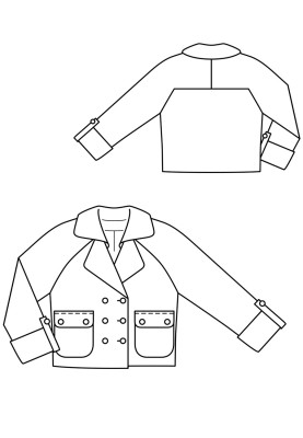 Pattern Double-breasted jacket with raglan sleeves (Burda 12/2017, pattern number 110)