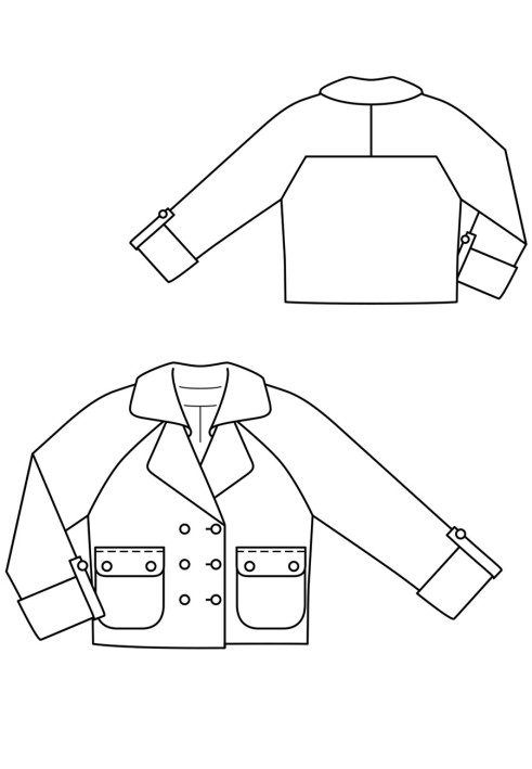 Pattern Double-breasted jacket with raglan sleeves (Burda 12/2017, pattern number 110)