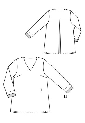 Pattern Tunic with opposite fold on the back (Burda 11/2019, pattern number 127 A)