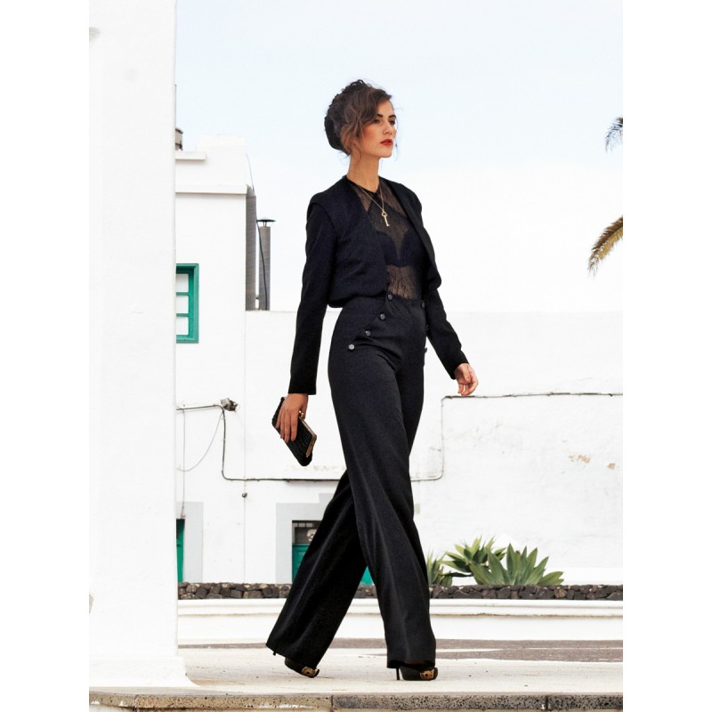 Pattern Wide-cut trousers...