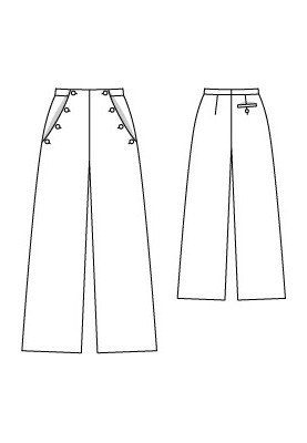 Pattern Wide-cut trousers with side pockets (Burda 4/2012, pattern number 125)