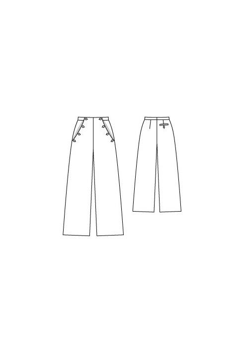 Pattern Wide-cut trousers with side pockets (Burda 4/2012, pattern number 125)