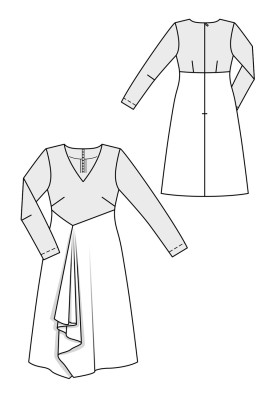 Pattern Dress with a narrow bodice and V-neckline (Burda 11/2017, pattern number 110)