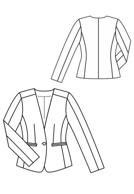 Pattern Single-breasted jacket of a fitted silhouette without a collar (Burda 12/2019, pattern number 113 B)