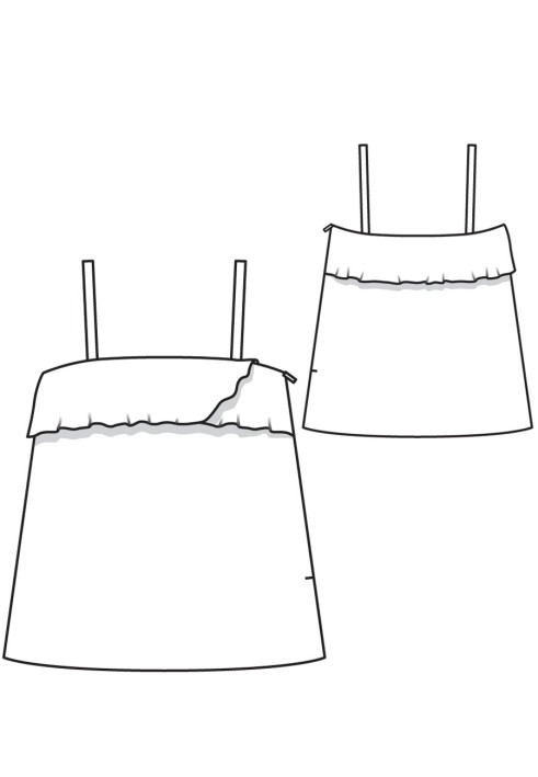 Выкройка Топ расклешенного кроя на бретелях (Burda 11/2016, № выкройки 133)