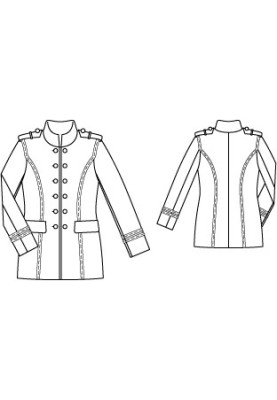 Pattern Jacket-uniform of a fitted cut (Burda 10/2012, pattern number 106)