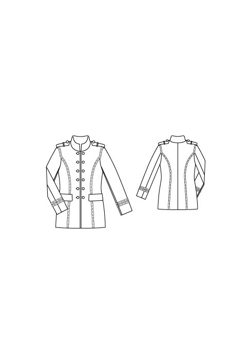 Pattern Jacket-uniform of a fitted cut (Burda 10/2012, pattern number 106)