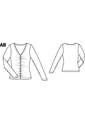 Pattern Pullover with assemblies on the sleeves (Burda 10/2012, pattern number 114 B)