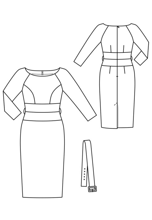 Pattern A cutaway dress with a shuttlecock neckline (Burda 11/2019, pattern number 119 B)