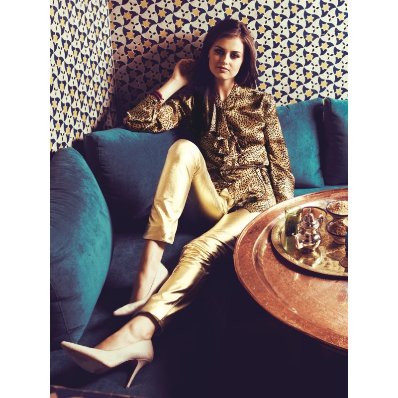 Pattern Narrow-cut leather...