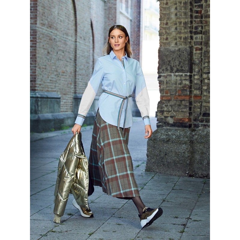 Pattern Blouse-shirt with...