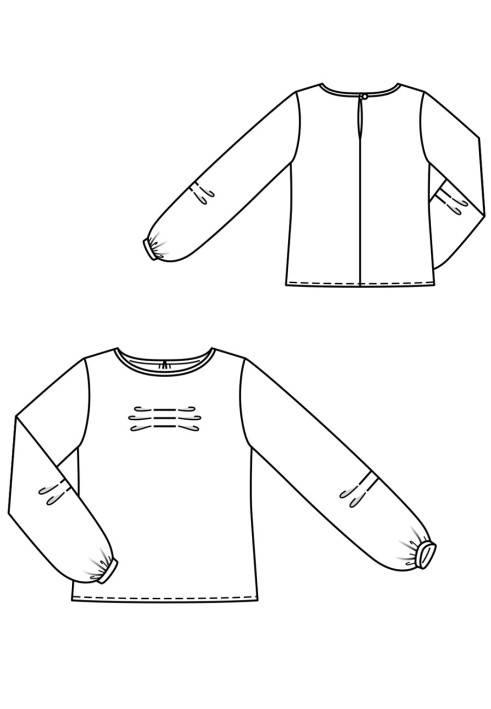 Выкройка Блузка с поперечными складками (Burda 11/2017, № выкройки 112)