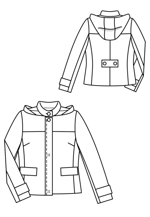 Pattern Jacket with stand-up collar and hood (Burda 10/2018, pattern number 110)