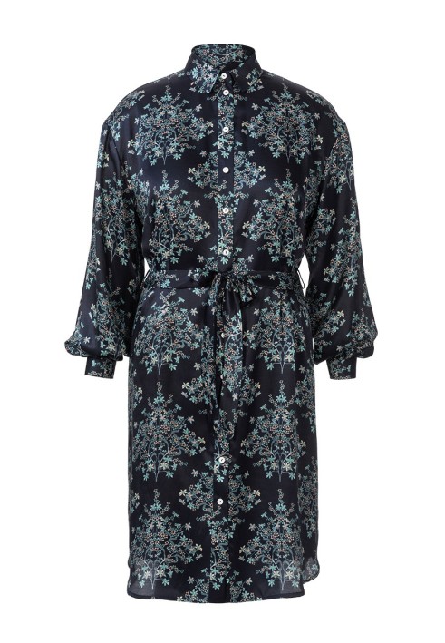 Pattern Shirt dress with a through fastening and puffy sleeves (Burda 8/2020, pattern no. 123 B)