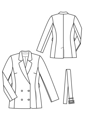 Double-breasted jacket pattern from the movie "Bonnie and Clyde" (Burda 4/2020, pattern number 107)