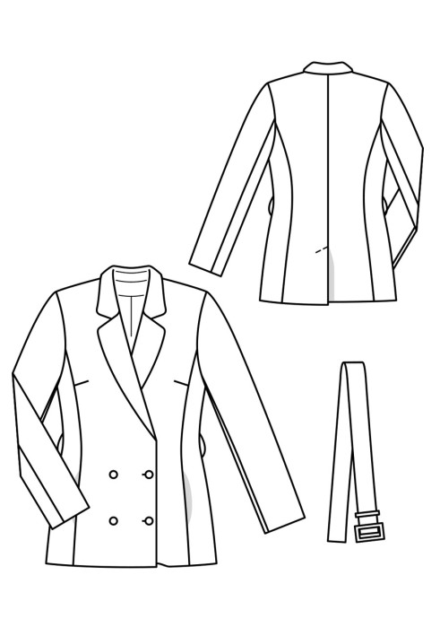 Double-breasted jacket pattern from the movie "Bonnie and Clyde" (Burda 4/2020, pattern number 107)