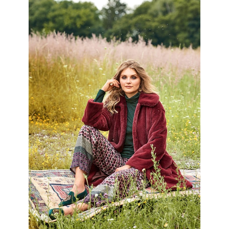 Pattern Fur coat with...