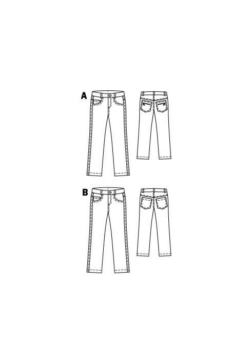 Pattern Pants made of elastic denim fabric (Burda 11/2010, pattern number 146 B)