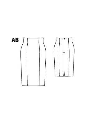 Викрійка Спідниця-олівець з високою талією (Burda 4/2012, № викрійки 118 B)