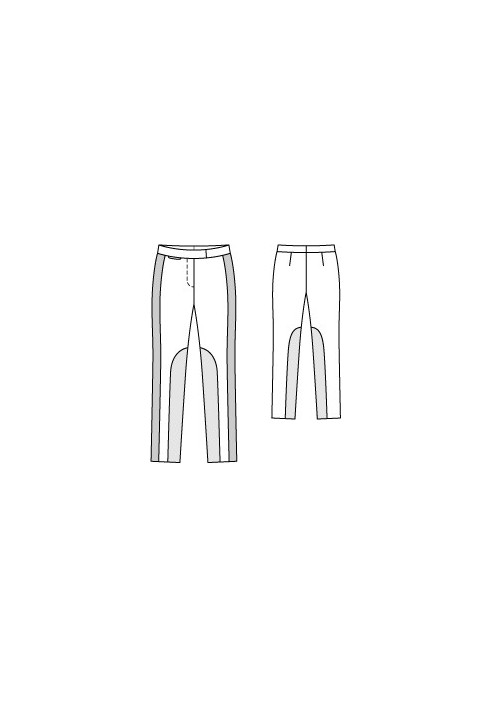 Pattern Pants of a narrow cut with leather inserts (Burda 12/2012, pattern number 125)