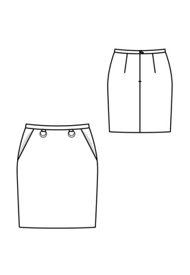 Pattern Mini skirt with side pockets (Burda 11/2019, pattern number 110 B)