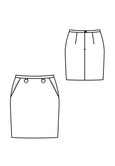 Pattern Mini skirt with side pockets (Burda 11/2019, pattern number 110 B)