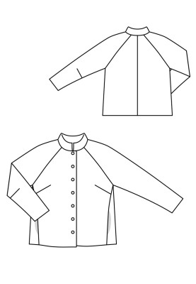 Pattern Boucle jacket with raglan sleeves and stand-up collar (Burda 8/2020, pattern number 122)