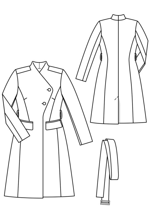 Pattern Tailored coat with wide lapels (Burda 10/2018, pattern number 107 A)