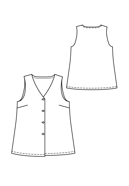 Pattern Top of a simple cut with contrasting buttons (Burda 5/2020, pattern number 125 B)