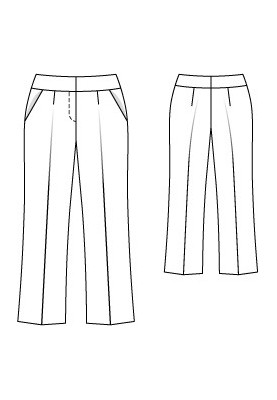 Pattern Classic trousers on a wide shaped belt (Burda 10/2011, pattern number 137)