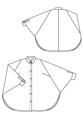 Выкройка Блуза просторного кроя с рукавами «летучая мышь» (Burda 12/2018, № выкройки 123 B)