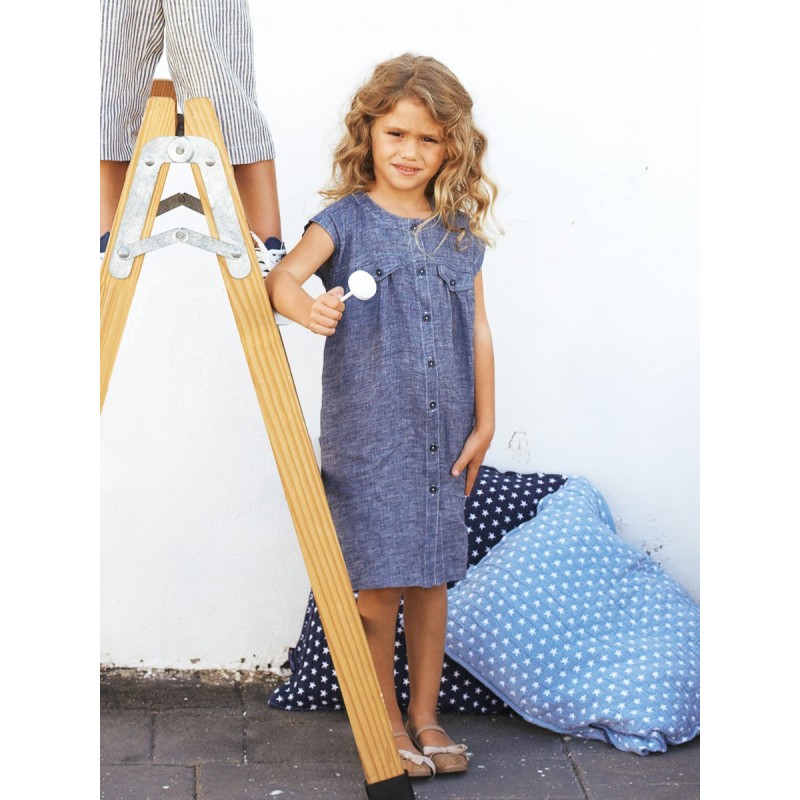 Pattern Linen dress with a...