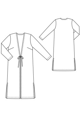 Pattern Kimono long with slits in the side seams (Burda 4/2020, pattern number 122)