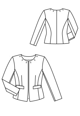 Pattern Boucle jacket of a classic cut without a collar (Burda 12/2018, pattern number 114)