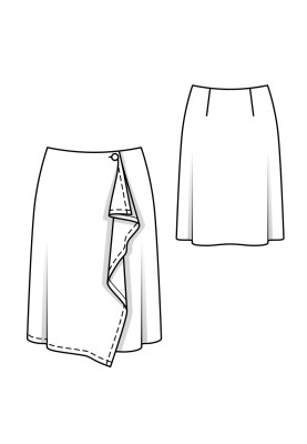 Pattern Skirt with an asymmetrical hem (Burda 10/2019, pattern number 110 B)