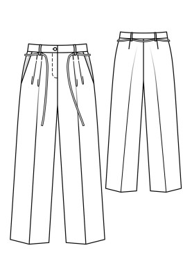 Pattern Marlene trousers with a tie belt (Burda 8/2020, pattern number 114)