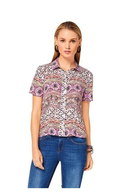 Pattern Shirt cut blouse with short sleeves (Burda 1/2017, pattern number 6527 C)