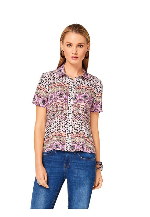 Pattern Shirt cut blouse with short sleeves (Burda 1/2017, pattern number 6527 C)