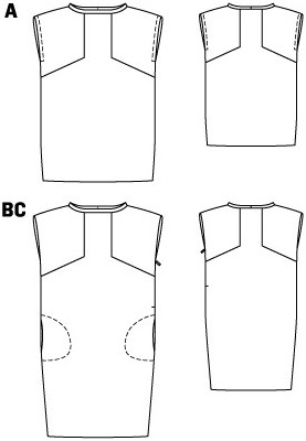 Викрійка Сукня простого крою в морському стилі (Burda 2/2012, № викрійки 119 C)