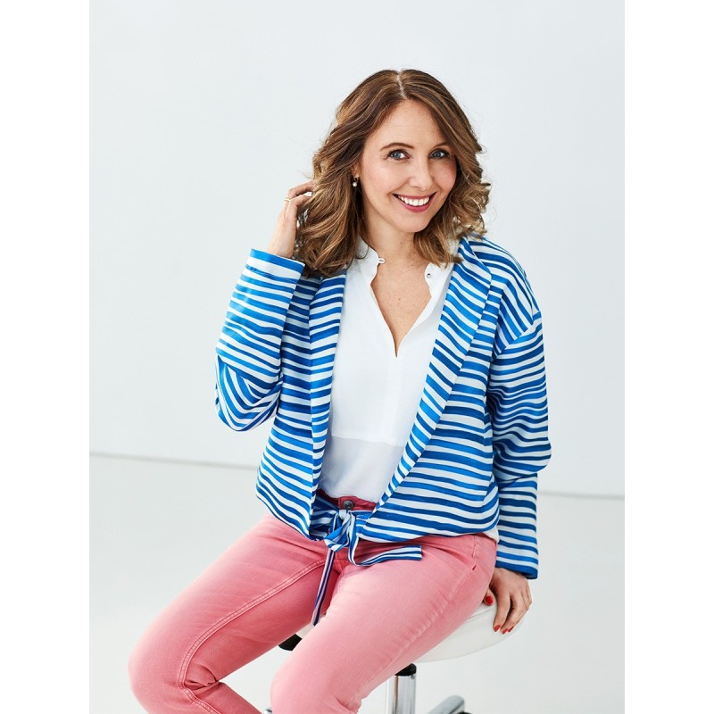 Pattern Silk blouse with...