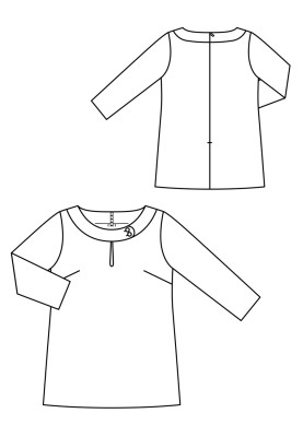 Pattern Tunic with a wide neckline (Burda 8/2019, pattern number 126)