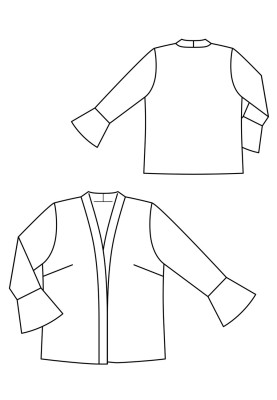 Pattern Jacket of a simple cut without a fastener (Burda 10/2019, pattern number 128 B)