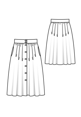 Pattern Midi skirt with button fastening (Burda 4/2020, pattern no. 114)