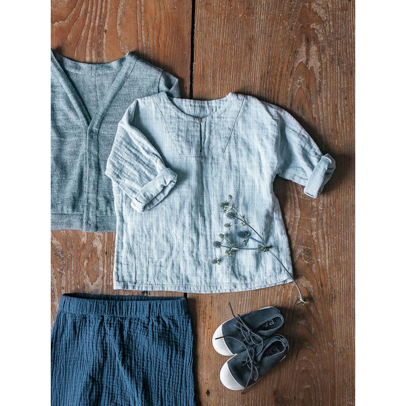 Pattern Straight-cut shirt...