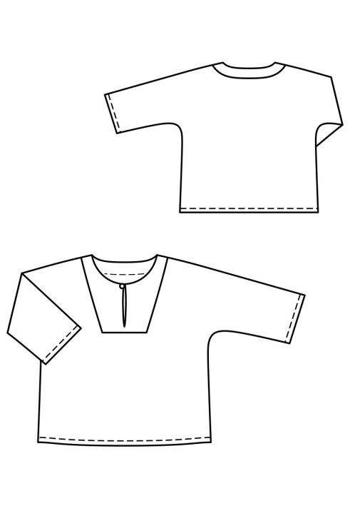 Pattern Straight-cut shirt with plastron (Burda 2/2019, pattern number 127)