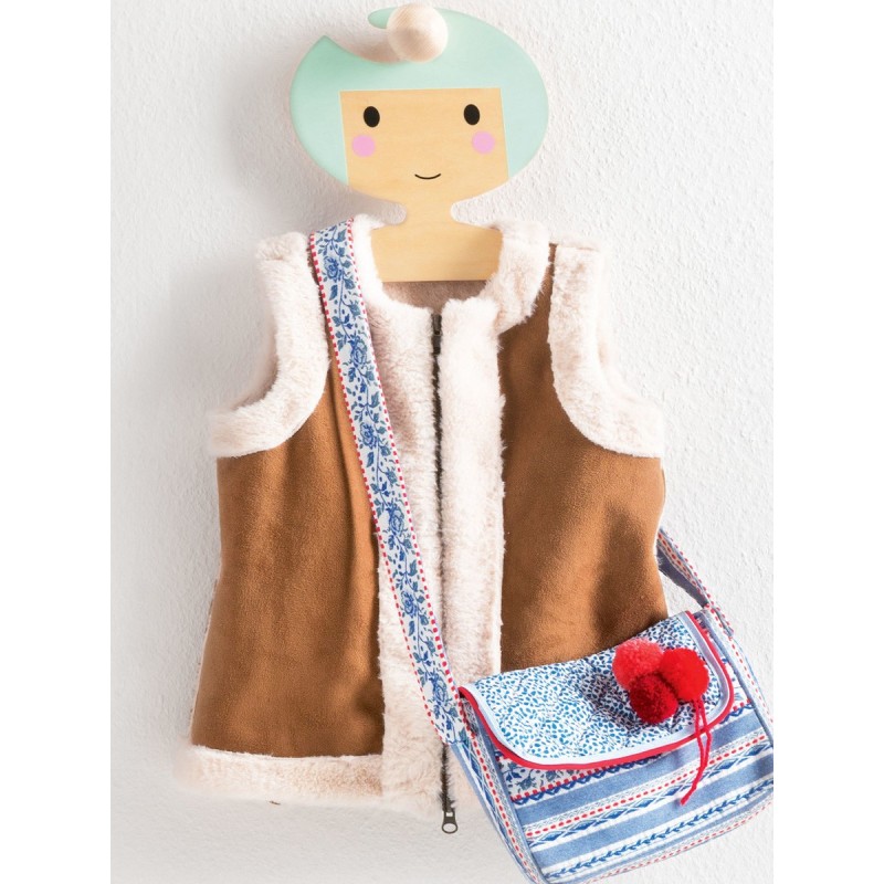 Pattern Suede vest with...