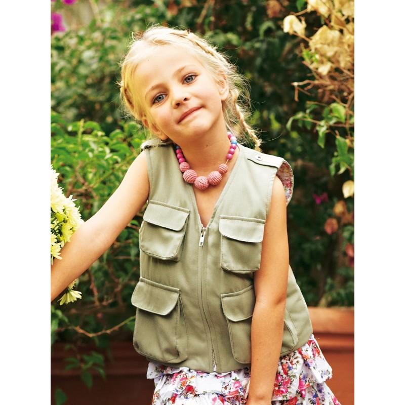 Pattern Gabardine vest with...