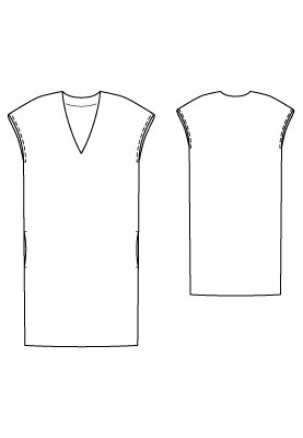 Pattern Dress of a simple cut made of silk satin (Burda 5/2012, pattern number 102)