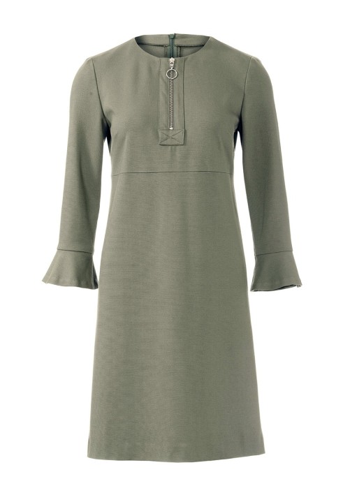 Pattern Empire-style knitted dress with ruffles on the sleeves (Burda 2/2020, pattern number 109)