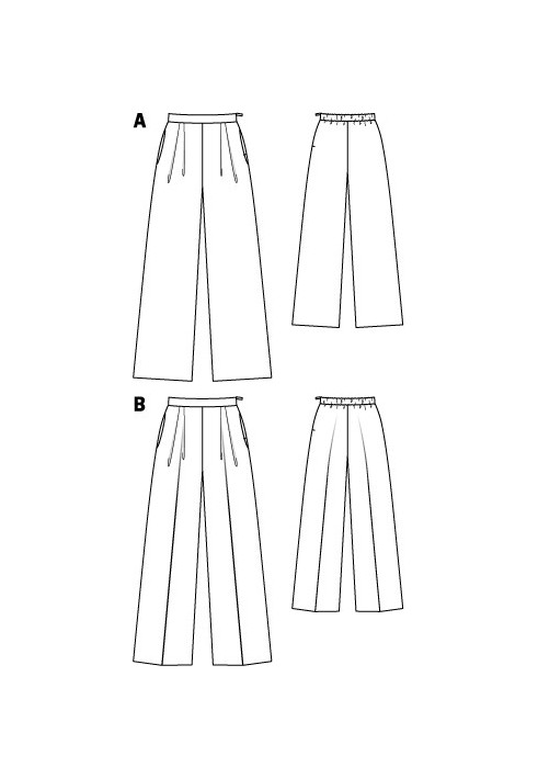 Выкройка Брюки марлен с эластичным поясом (Burda 2/2012, № выкройки 115 A)